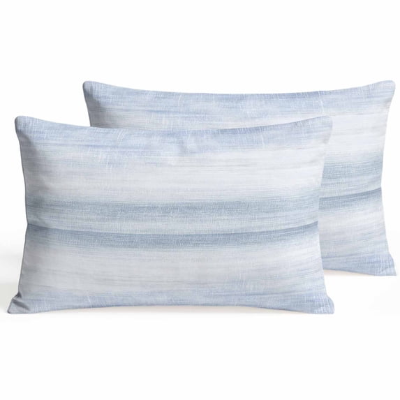 Blue Ombre Lumbar Pillow Covers 12 x 20 Inch Pillow Covers Set of 2 ...