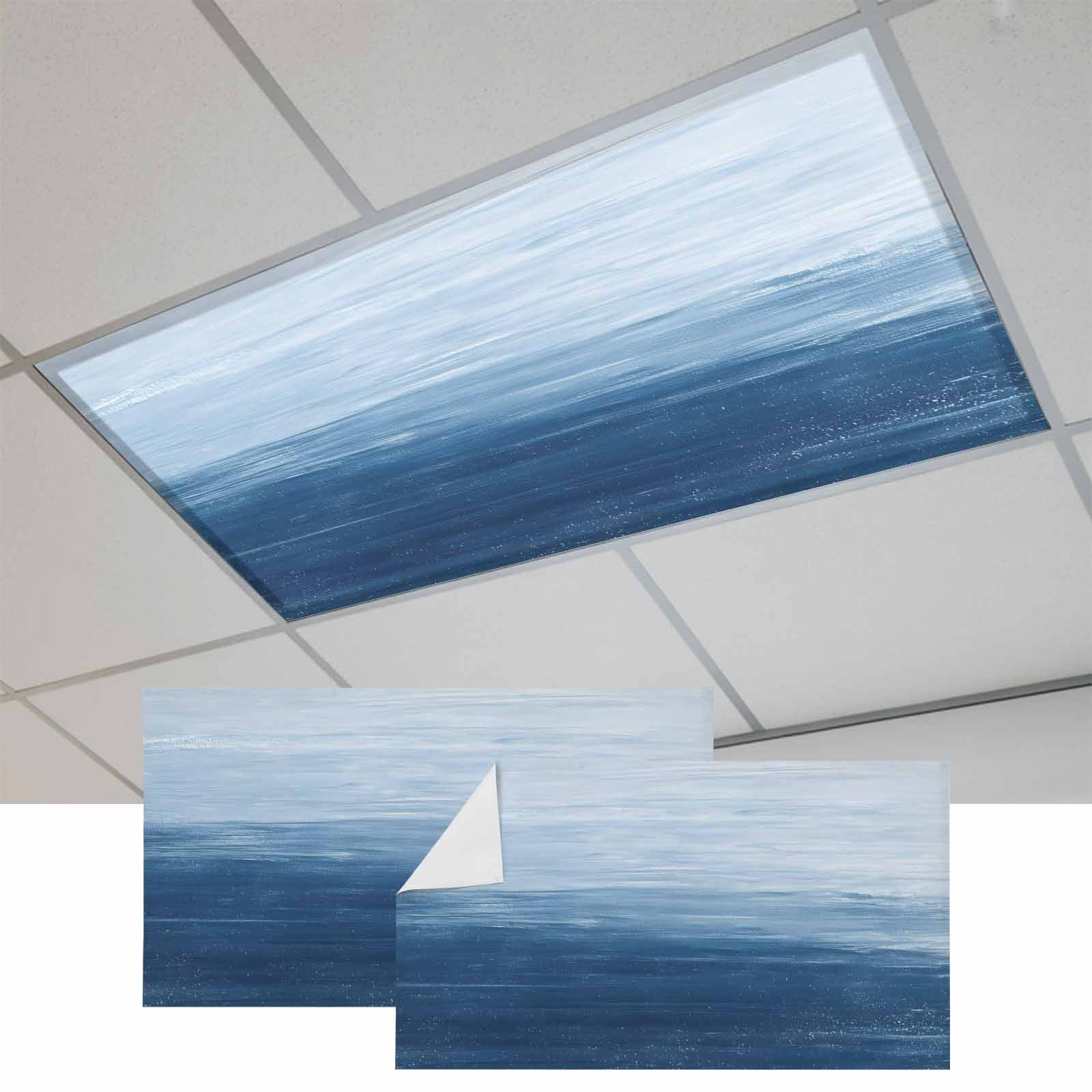 Blue Ombre Magnetic Fluorescent Light Covers for Ceiling Lights 2x4Ft ...
