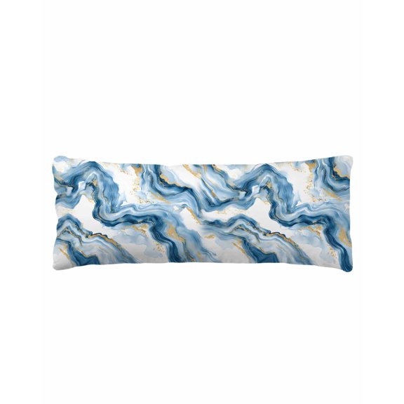 Blue Ombre Marble Body Pillow Cover 20 x 60 Inch Decorative Pillow Cover Modern Marble Abstract Aesthetic Art Lumbar Pillowcase Seasonal Rectangle Cushion Case for Couch Sofa Bed Living Room