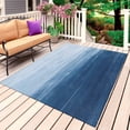 thumbnail image 1 of Blue Ombre Outdoor Rug for Patio/Deck/Porch, Non-Slip Large Area Rug 3 x 5 Ft, Modern Abstract Art Ocean Oil Painting Indoor Outdoor Rugs Washable Area Rugs, Reversible Camping Rug Carpet Runner, 1 of 8