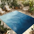 thumbnail image 1 of Blue Ombre Outdoor Rug for Patio/Deck/Porch, Non-Slip Large Area Rug 4 x 6 Ft, Coastal Beach Modern Abstract Art Indoor Outdoor Rugs Washable Area Rugs, Reversible Camping Rug Carpet Runner, 1 of 8