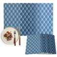 thumbnail image 1 of Blue Ombre Placemats Set of 6, Modern Geometric Abstract Art Washable Wipeable Table Mats for Dining Tables, Indoor Outdoor Kitchen Place Mats for Holiday Party Table Decor, 1 of 9