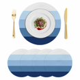 thumbnail image 1 of Blue Ombre Round 13 Inch Placemats Set of 4, Modern Abstract Art Farmhouse Striped HeatResistant Non Slip Place Mats for Dining Table, Wipeable Braided Kitchen Table Mats for Housewarming, 1 of 9
