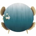 thumbnail image 1 of Blue Ombre Round Tablecloth, Fitted Table Cover with Elastic for 36"-44" Round Tables, Contemporary Gradient Abstract Art Table Cloth Outdoor Indoor Dinning Party Waterproof Tablecloths, 1 of 7