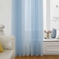 thumbnail image 1 of Blue Ombre Semi Sheer Curtains Drapes for Living Room, Bedroom, French Doors Window 54 Inches Long, Modern Abstract Art Farmhouse Gradient Rod Pocket Chiffon Curtain Drapery Voile Draperies Panel, 1 of 6