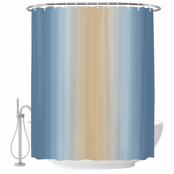 Blue Ombre Shower Curtain, Waterproof Shower Curtains for Bathroom, Modern Yellow Gradient Farmhouse Art Washable Fabric Bathtub Curtain Set Bath Decor with 12 Hooks Standard 72"x72"