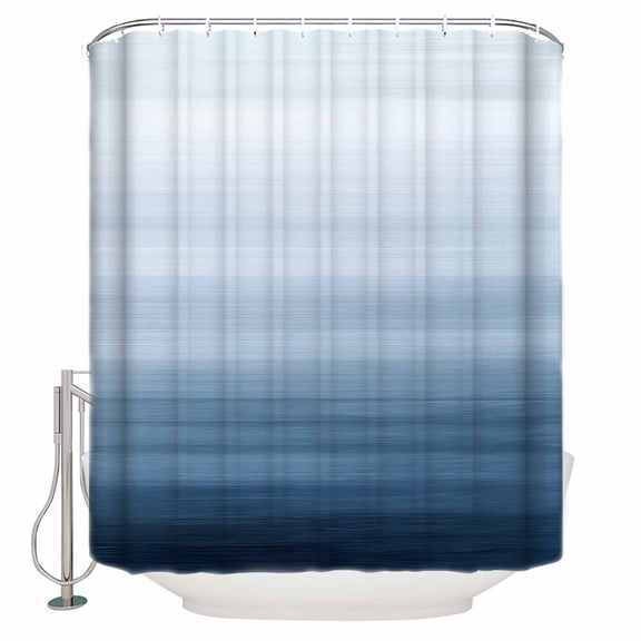 Blue Ombre Shower Curtains for Bathroom Waterproof Fabric Bath Curtains Decor Bath Tub Curtain Watercolor Abstract Minimalist Art Decorative Shower Curtain Sets with 12 Hooks, 72x72 Inch