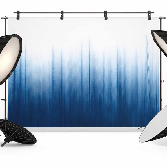 Blue Ombre Stripe Backdrop for Photography,Fabric Photo Background Backdrop,Abstract Art Gradient Watercolor Photo Booth Background for Portrait Photoshoot Video Wedding Studio Decor Banner 10x8ft