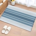 thumbnail image 1 of Blue Ombre Stripe Bathroom Mats 2x3 FT, Non Slip Small Kitchen Mat, Farmhouse Striped Gradient Washable Soft Backed Front Door Throw Rugs Non-Shedding Indoor Outdoor Doormat for Entryway Sink, 1 of 8