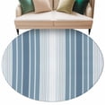 thumbnail image 1 of Blue Ombre Stripe Large Area Rugs for Bedroom Living Room, Soft Non Slip Carpet Bedside Rug, Farmhouse Simple Striped Round Floor Cover Kitchen Accent Rug 7' for Dining Room/Office, 1 of 9