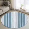 thumbnail image 1 of Blue Ombre Stripe Round Area Rug 3 FT, Small Kitchen Bathroom Mats, Farmhouse Simple Striped Washable Indoor Outdoor Throw Runner Carpet Non-Shedding Doormat for Table Shower Sofa Entryway, 1 of 8