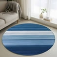 thumbnail image 1 of Blue Ombre Stripe Round Area Rug 3 FT,Small Kitchen Bathroom Mats,Farmhouse Striped Modern Abstract Art Washable Indoor Outdoor Throw Runner Carpet Non-Shedding Doormat for Table Shower Sofa Entryway, 1 of 8