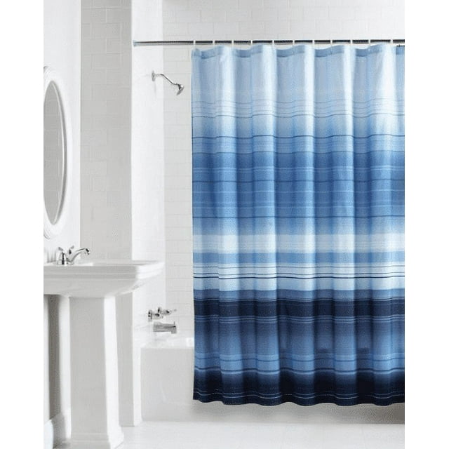 Blue Ombre Stripe Shower Curtain, Mainstays, 70" x 71"