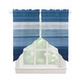 thumbnail image 1 of Blue Ombre Stripe Swag Valances for Windows, Farmhouse Striped Modern Abstract Art Rod Pocket Sheer Valances for Small Windows, Swag Toppers Light Filtering for Kitchen Living Room 2 Panels 36''x36'', 1 of 6
