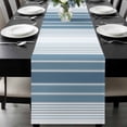 thumbnail image 1 of Blue Ombre Stripe Table Runner 90 Inches Long, Farmhouse Simple Striped Kitchen Coffee Dining Table Decoration for Home Party Birthday Wedding Home Decor 13x90 Inches, 1 of 8