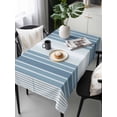 thumbnail image 1 of Blue Ombre Stripe Tablecloth Rectangle Table Cloths 54x108, Waterproof Outdoor Table Cloth Covers Decorative Table Protector, Farmhouse Simple Striped Washable Table Cover for Kitchen Dinning Party, 1 of 8