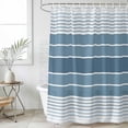 thumbnail image 1 of Blue Ombre Stripe Waterproof Fabric Shower Curtain,Farmhouse Striped Gradient Waterproof Fabric Shower Curtain for Bathroom Curtains Bathtubs Hotel Shower Curtains with 12 Hooks Small 36x72in, 1 of 8