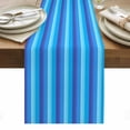 Blue Ombre Striped Table Runner Modern Abstract Art Gradient ...