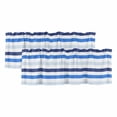 thumbnail image 1 of Blue Ombre Striped Valances for Windows, Decorative Rod Pocket Window Valance Curtains, Farmhouse Stripes Simple Art Short Curtain Drapes for Kitchen/Bathroom/Living Room, 2 Panels, 42" W x 18" L, 1 of 8
