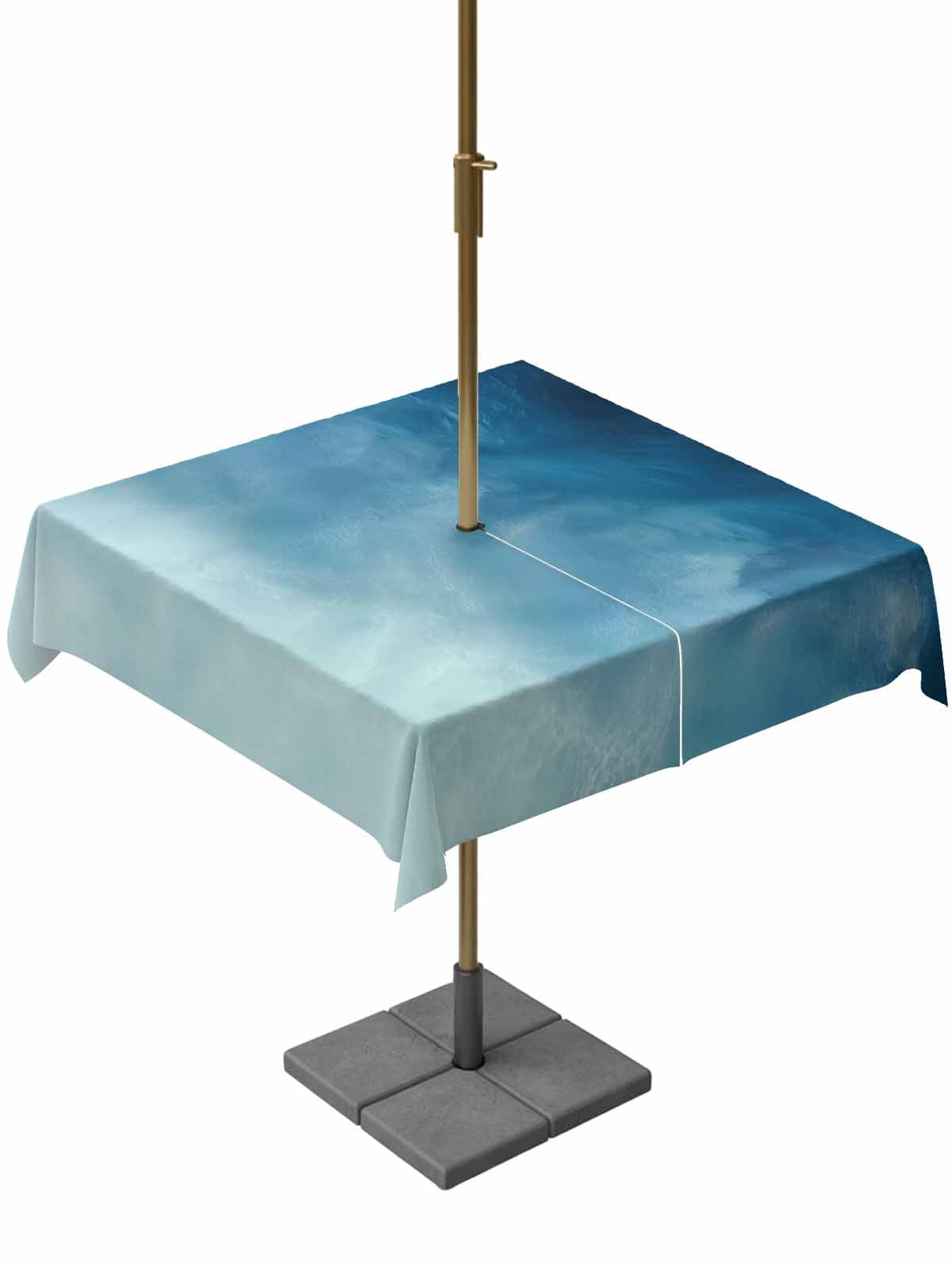Blue Ombre Table Cloth Rectangle Outdoor Tablecloth, Coastal Beach ...