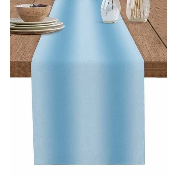 Blue Ombre Table Runner Modern Art Farmhouse Tablerunners 13 x 48 Inch, Table Decorations Tabletop Scarf for Summer Gathering Holiday Farmhouse Kitchen Dining Decor