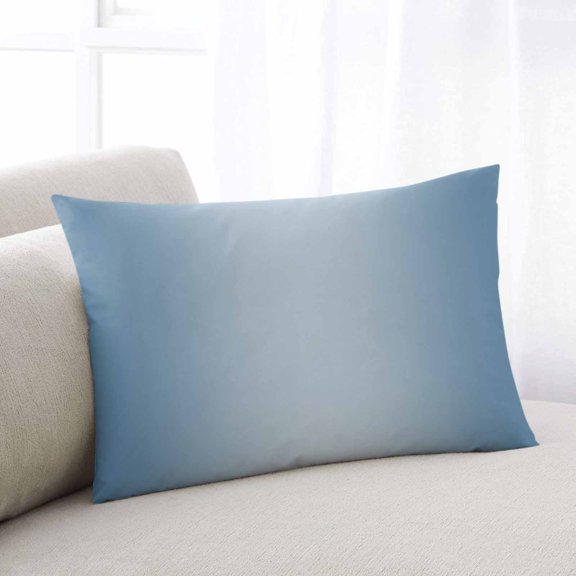 Blue Ombre Throw Pillow Covers, Modern Gradient Abstract Art Soft Breathable Pillow Cases with Invisible Zipper for Sleeping, Toddler Pillowcases for Couch Bed Sofa Chair 12x20 Inches