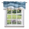thumbnail image 1 of Blue Ombre Valance Curtain Abstract Stripe Ocean Wave Geometric Modern Art Window Valances Rod Pocket Short Curtains Window Treatments for Kitchen Bedroom Bathroom Laundry 60" x 14", 1 of 9