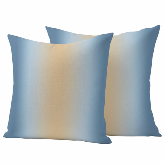 Blue Ombre Waterproof Outdoor Pillow Covers 24''x24'' Set of 2, Patio ...