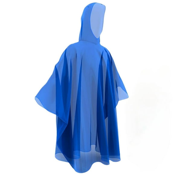 Blue One-Time Use Raincoat With Large Size And Lightweight Build For Emergency Weather Protection