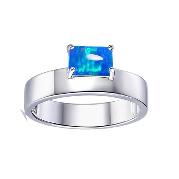 Blue Opal Offset Ring
