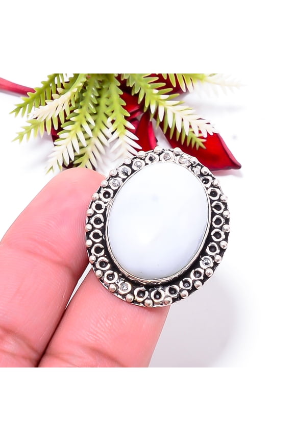 Blue Opal - Owyhee Gemstone 925 Sterling Silver Handmade Ring S.10 R66