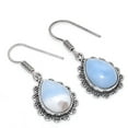 thumbnail image 1 of Blue Opal Pear Shape Gemstone Earrings Handmade Beautiful Jewelry 1.6" MXE 5473, 1 of 2