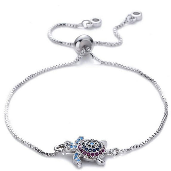 Blue Opal Sea Turtle Bracelet Sterling Silver Bracelets Fine Jewelry For Women Gifts New Version Adjustable Bracelet