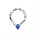 thumbnail image 1 of Blue Opal Septum Rings for Women 16 Gauge Septum Clicker Surgical Steel Septum Piercing Rings 16g Septum Jewelry 8mm Teardrop Septum Ring Hoop, 1 of 4
