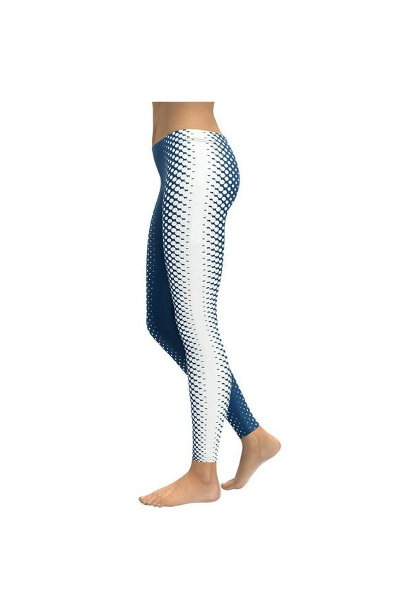 Blue Optical Illusion Slimming Leggings Size: L for Women | FIERCEPULSE