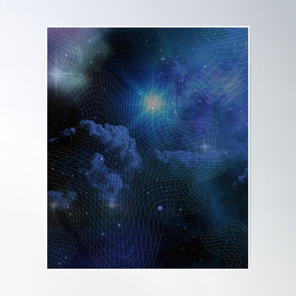 Blue Optical Sky Cloud Pattern Poster Wall Art, Modern Wall Decor, 24x36 UNFRAMED