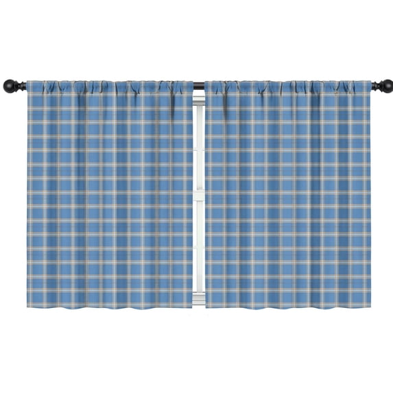 Blue Orange Checkerboard Blue Pattern Kids Curtains,Childrens Insulated Curtains Set Of 2,Bedroom Essentials,Teen Room Decor 42"X54"