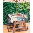 thumbnail image 1 of Blue Orange Fall Outdoor Tablecloth - 52x70 Inch Rectangle Dining Table Cover, Autumn Maple Leaf Thanksgiving Waterproof Outdoor Table Cloth with Umbrella Hole & Zipper for Picnic/Patio, 1 of 5