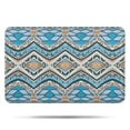thumbnail image 1 of Blue and Orange Floral Boho Pattern Bathroom Rugs Mat,Non Slip Microfiber Bathroom Rug,Rubber Backing,Soft Bathroom Mats for Bathroom Floor,Tub and Shower,17x27in(43x68cm), 1 of 5