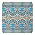 thumbnail image 1 of Blue and Orange Floral Boho Pattern Square Fitted Tablecloth with Elastic Edge,Square Table Cover,Washable Elastic Table Cover for Home Kitchen Party Decor 36"x36", 1 of 6