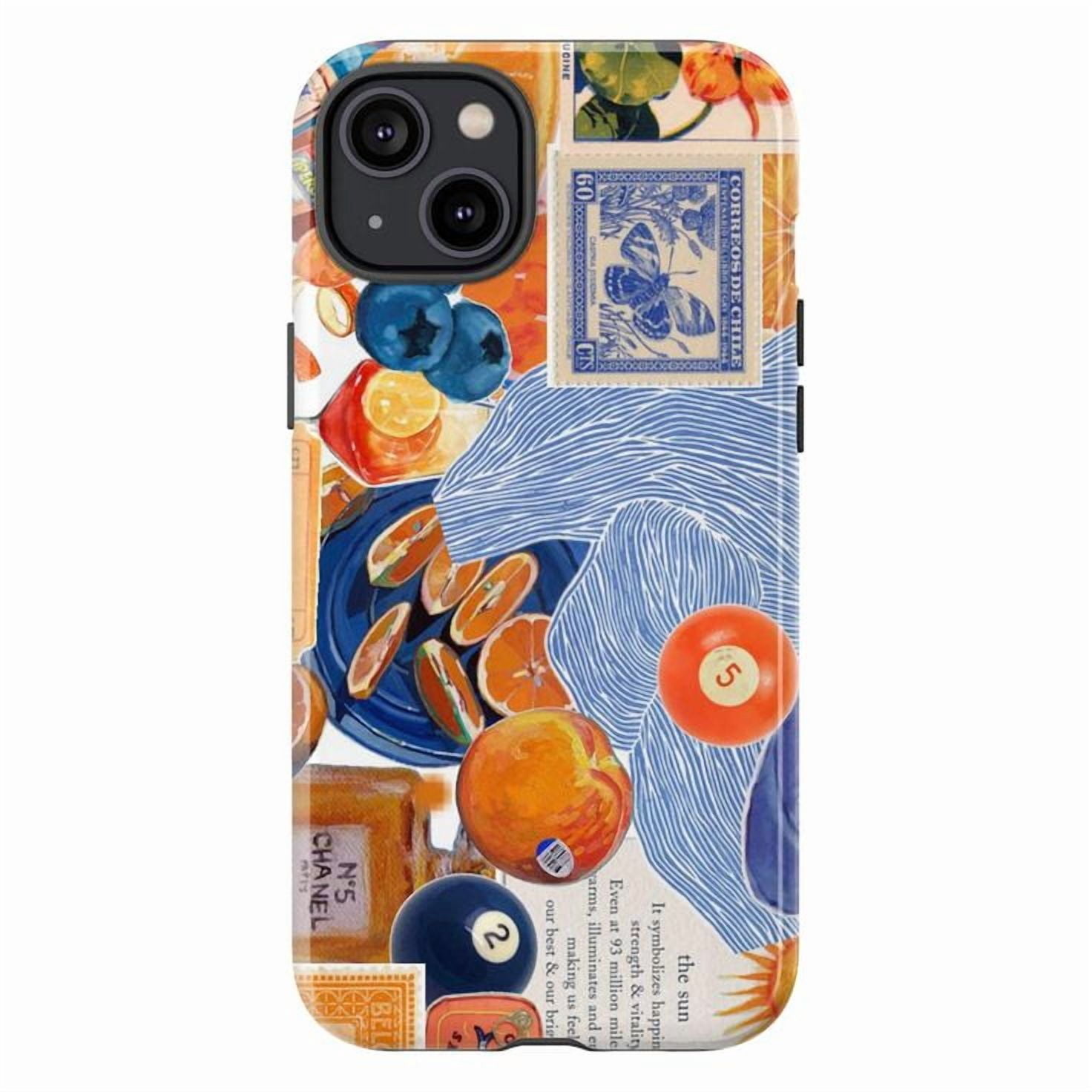 Blue Orange Fruit Collage Phone Case, Abstract Peach Blueberry Stamp Art  Cover for iPhone 17 16 15 14 13 12 11 Pro Plus Mini - Walmart Business  Supplies
