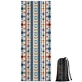 thumbnail image 1 of Blue and Orange Geometric Boho Pattern Hot Yoga Mat Towel Non Slip for Hot Yoga - Quick-Drying Yoga Mat Cover with 4 Corner Pockets with Travel Bag - Hot Yoga Towel Non Slip 74"x26", 1 of 6