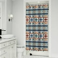 thumbnail image 1 of Blue and Orange Geometric Boho Pattern Shower Curtain 36"x72" ,Bathroom Decorative Shower Curtains Set with 12 Hooks,Modern Waterproof Washable Shower Curtain, 1 of 6