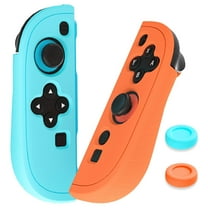 Blue Orange Joycon Grip Cover Compatible with Switch 2 Controller, Silicone Grip Accessories Bundle for Switch 2 Joycon with Ergonomic and Anti-Slip Design Controller Grip and 2 Thumb Caps