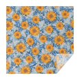 thumbnail image 1 of Blue Orange Sunflower Leaf Pattern Square Tablecloth,Waterproof Square Table Cover,Wipeable Spillproof Washable Table Cover for Home Kitchen Party Decor 52"x52"(132x132cm), 1 of 6