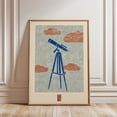 thumbnail image 1 of Blue Orange Telescope Astronomy Poster, Unframed Paper Poster 16x20in, 1 of 4
