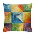 thumbnail image 1 of Blue Orange Turquoise Colorful Geometric Pillow Cover Abstract Mid Century Pillow Cases Summer Multicolor Outdoor Pillow Covers Modern Home Decor for Couch Patio Furniture Porch, 1 of 5