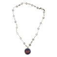 thumbnail image 1 of Blue, Orange and Purple Resin Filigree Necklace - Long  Boho Chic, 1 of 6