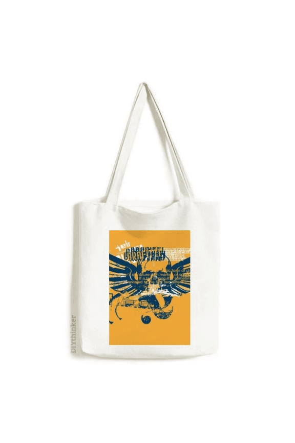 Blue Orange l Wings Graffiti Street Tote Canvas Bag Shopping Satchel Casual Handbag