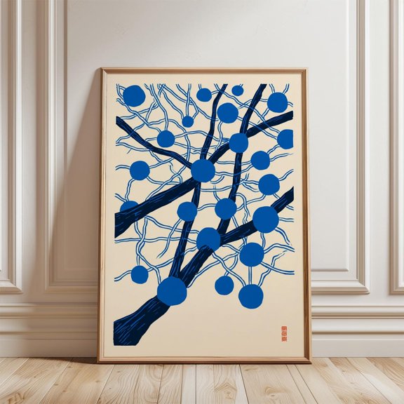 Blue Organic Network Poster Unframed Paper Print
